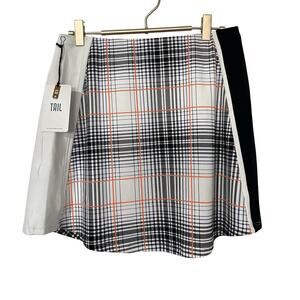 TAIL Womens Athletic Mini Golf Skirt Size S Plaid‎ Stretch Zip Pockets NWT